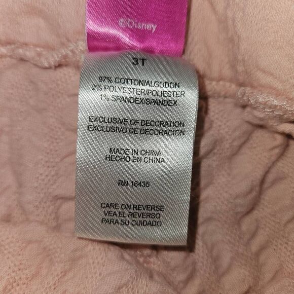 5 For $25 Disney Princess Pink 2 Piece Cotton Outfit With Flutter Sleeves 3T - Picture 3 of 8